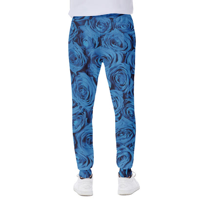 Blue Rose Print Scuba Joggers