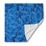 Blue Rose Print Silk Bandana