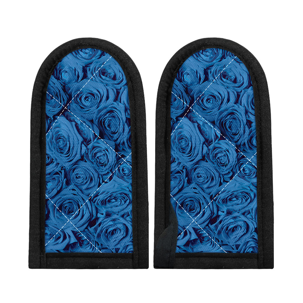 Blue Rose Print Skillet Handle Cover