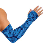 Blue Rose Print Sun Protection Arm Sleeves