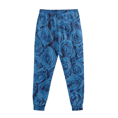 Blue Rose Print Sweatpants
