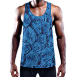 Blue Rose Print Training Tank Top