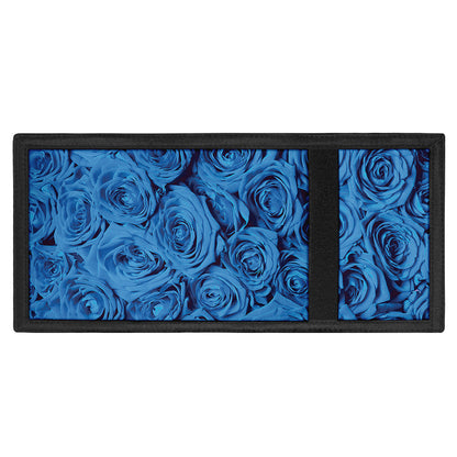 Blue Rose Print Trifold Wallet