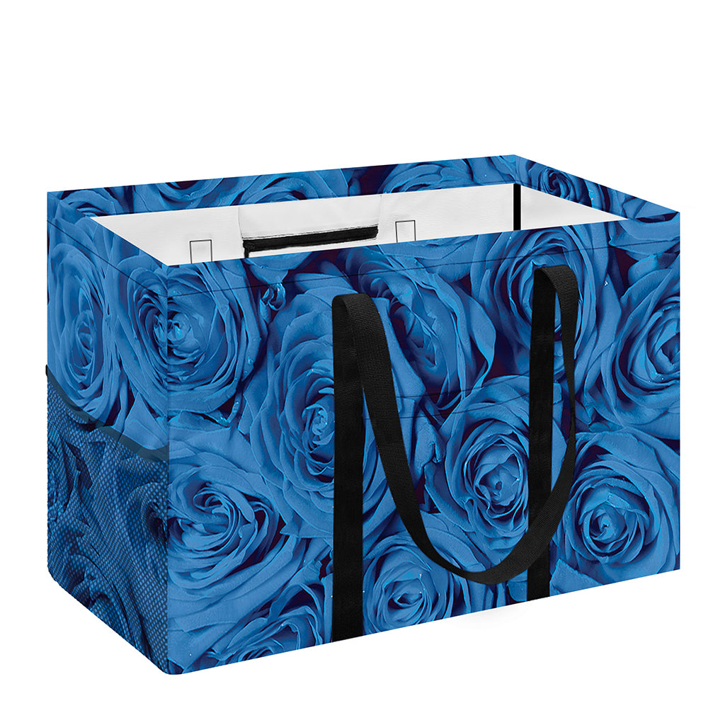 Blue Rose Print Utility Tote Bag