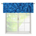 Blue Rose Print Window Valance