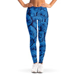 Blue Rose Print Women's Leggings