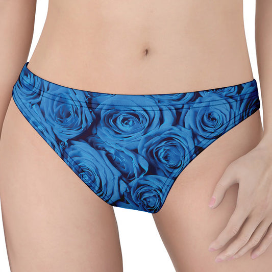 Blue Rose Print Women's Thong