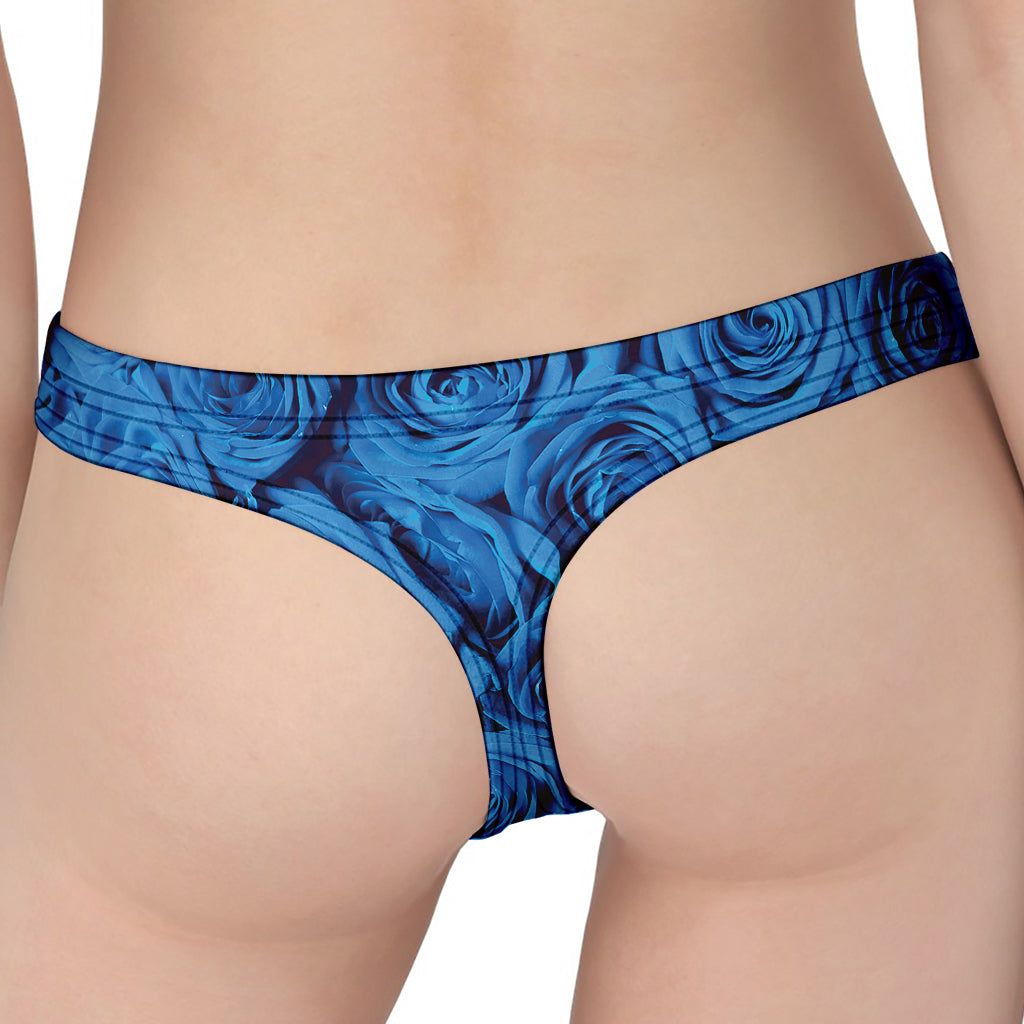 Blue Rose Print Women's Thong