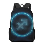 Blue Sagittarius Zodiac Sign Print 17 Inch Backpack