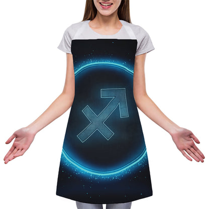 Blue Sagittarius Zodiac Sign Print Adjustable Apron