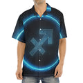 Blue Sagittarius Zodiac Sign Print Aloha Shirt