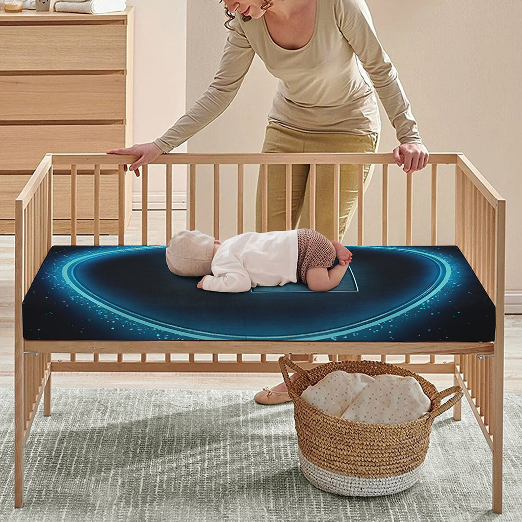 Blue Sagittarius Zodiac Sign Print Baby Crib Sheet