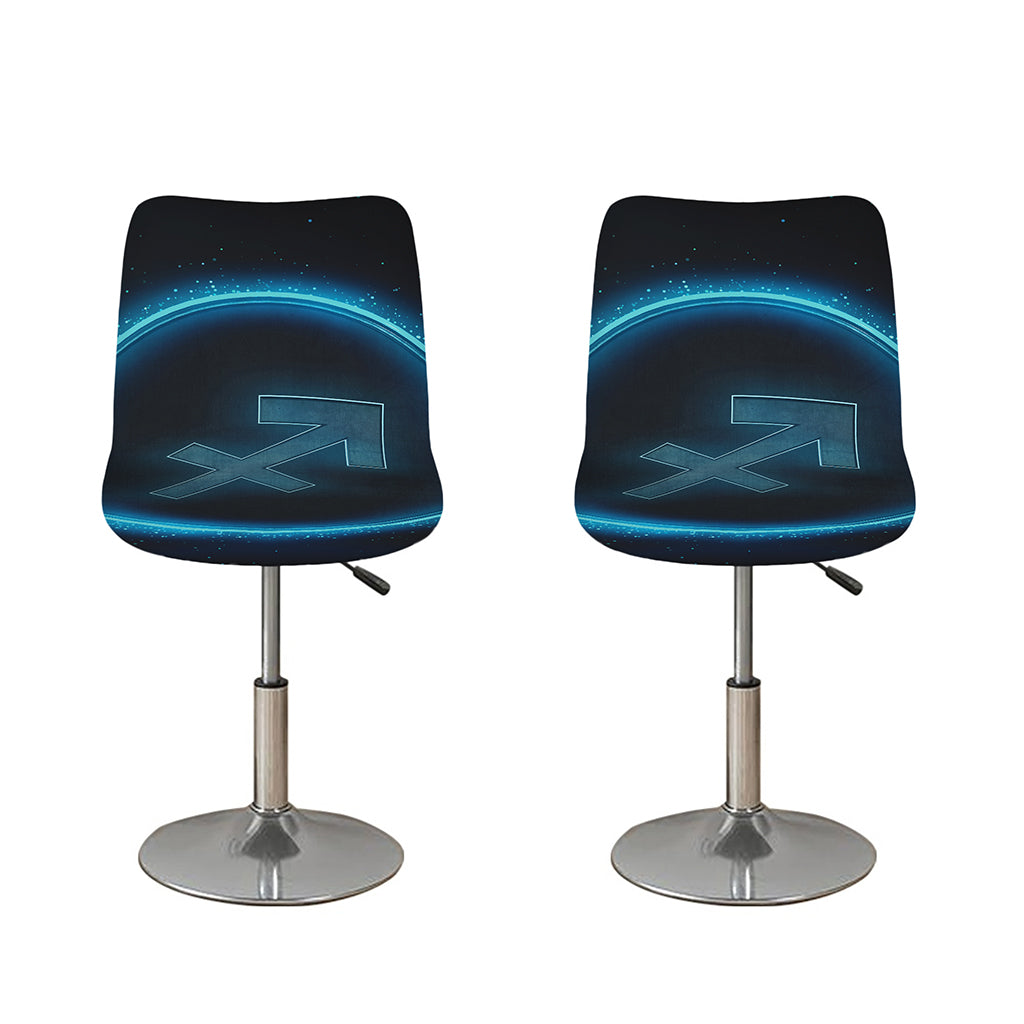 Blue Sagittarius Zodiac Sign Print Bar Stool Covers