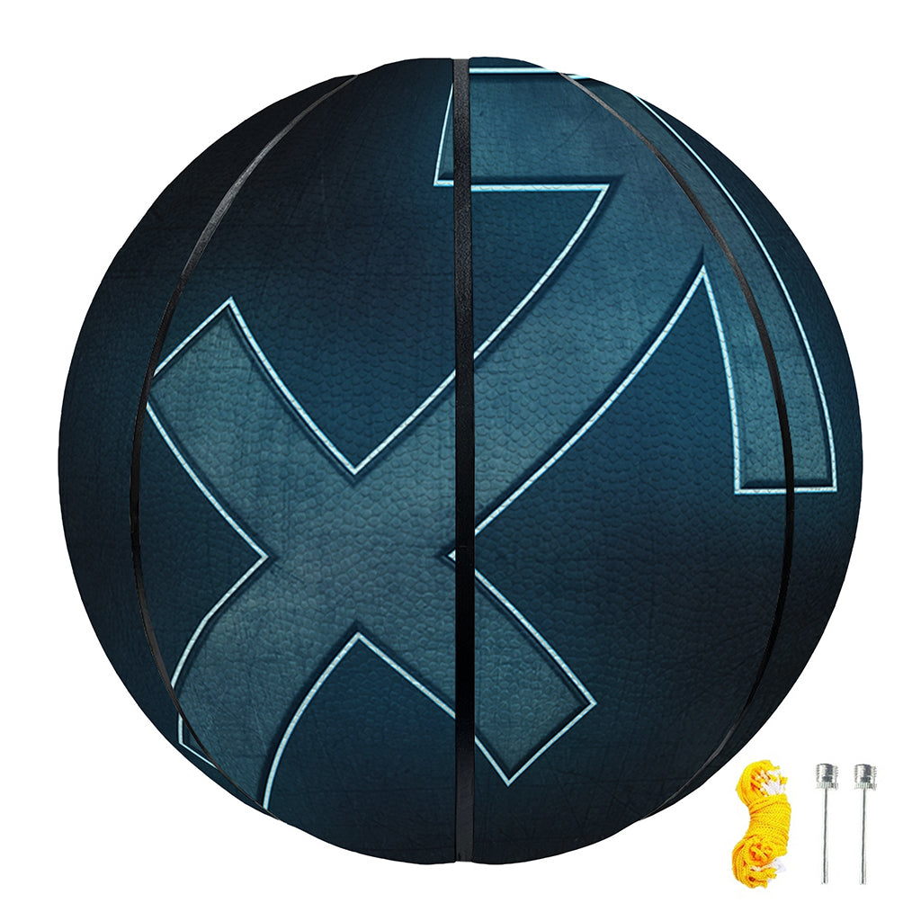 Blue Sagittarius Zodiac Sign Print Basketball