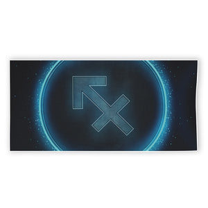 Blue Sagittarius Zodiac Sign Print Beach Towel