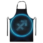 Blue Sagittarius Zodiac Sign Print Bib Apron With Pocket