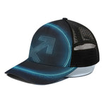 Blue Sagittarius Zodiac Sign Print Black Mesh Trucker Cap