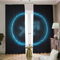 Blue Sagittarius Zodiac Sign Print Dimout Pencil Pleat Curtains