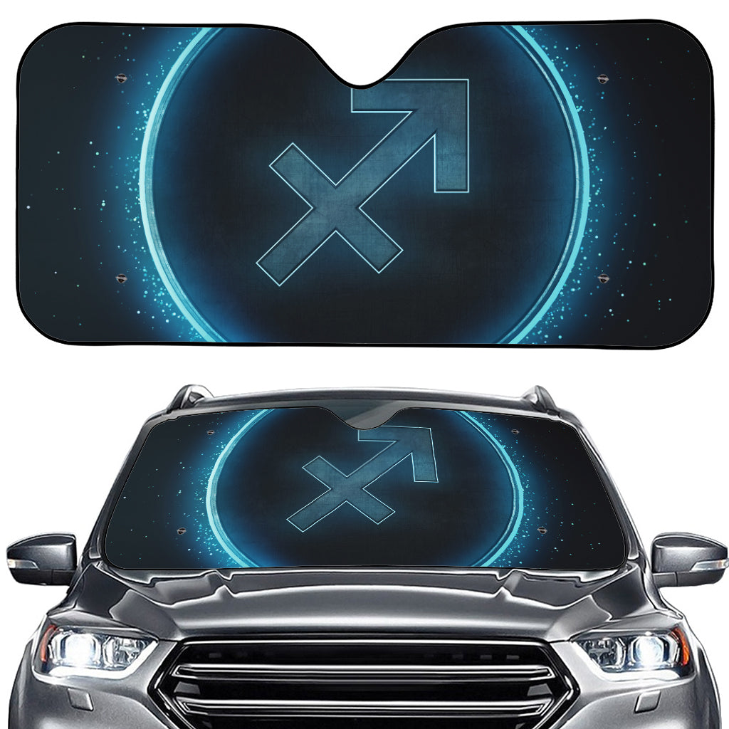 Blue Sagittarius Zodiac Sign Print Car Windshield Sun Shade