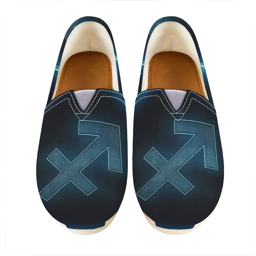 Blue Sagittarius Zodiac Sign Print Casual Shoes