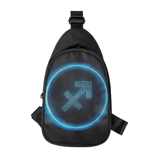 Blue Sagittarius Zodiac Sign Print Chest Bag