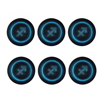 Blue Sagittarius Zodiac Sign Print Coaster Set