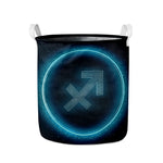 Blue Sagittarius Zodiac Sign Print Collapsible Laundry Basket