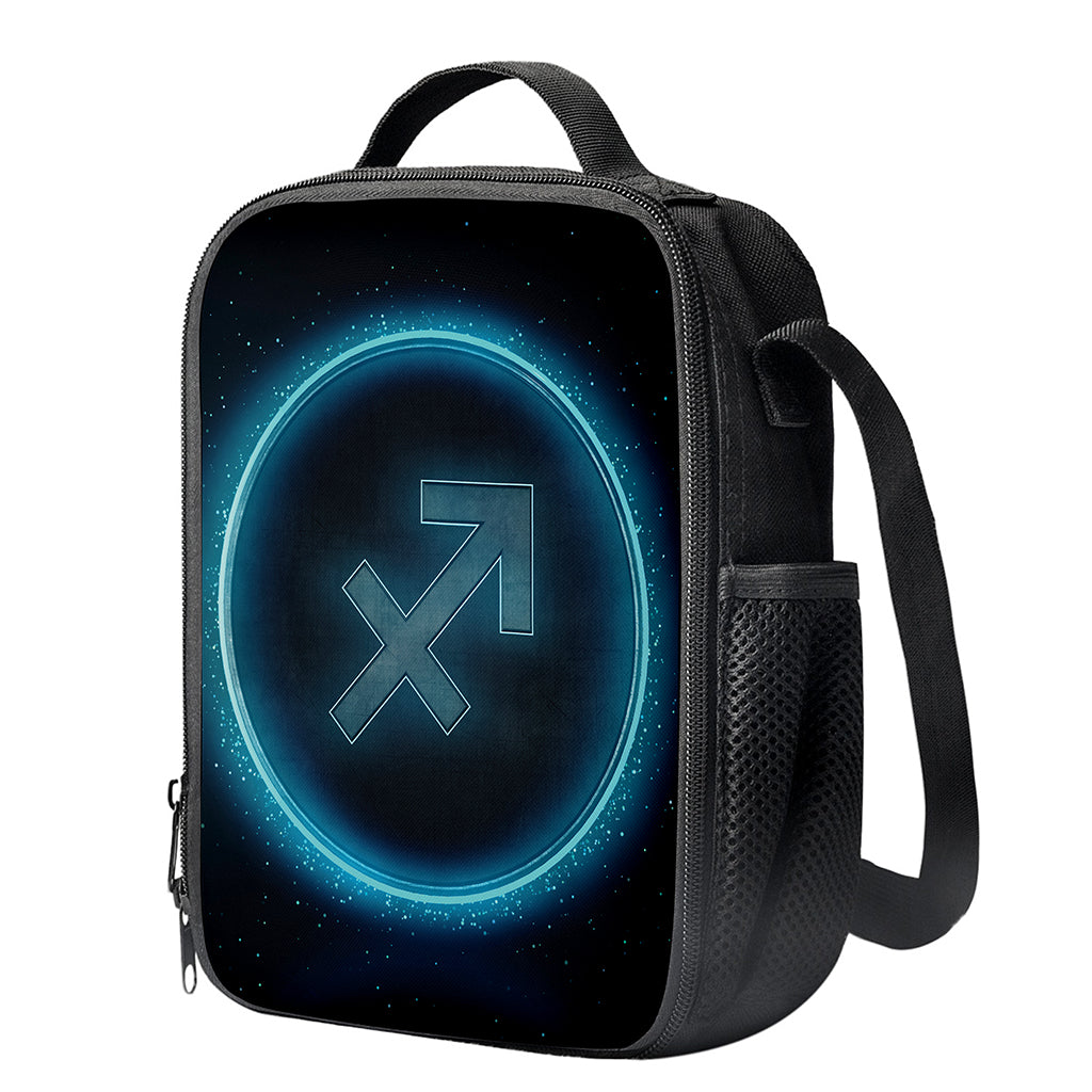 Blue Sagittarius Zodiac Sign Print Crossbody Lunch Bag