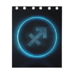 Blue Sagittarius Zodiac Sign Print Curtain