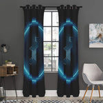 Blue Sagittarius Zodiac Sign Print Curtain
