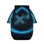 Blue Sagittarius Zodiac Sign Print Dog Zip Up Hoodie