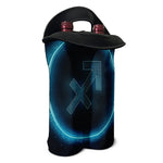 Blue Sagittarius Zodiac Sign Print Double Neoprene Wine Tote