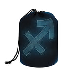 Blue Sagittarius Zodiac Sign Print Drawstring Makeup Bag