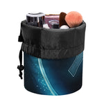 Blue Sagittarius Zodiac Sign Print Drawstring Makeup Bag