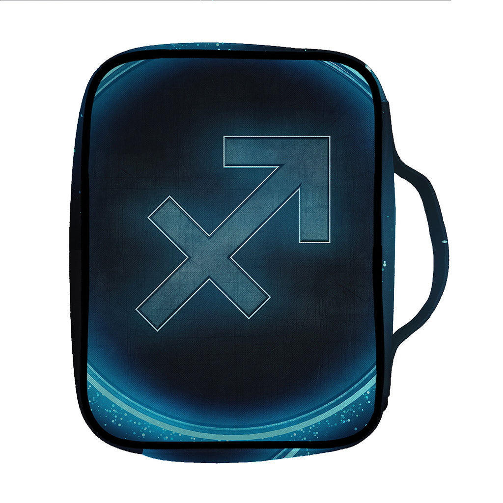 Blue Sagittarius Zodiac Sign Print Front Pocket Bible Bag