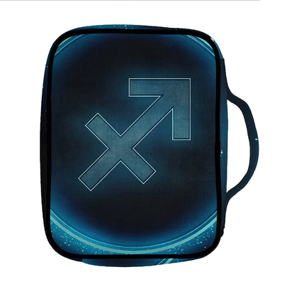Blue Sagittarius Zodiac Sign Print Front Pocket Bible Bag