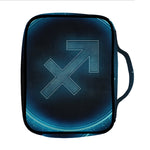 Blue Sagittarius Zodiac Sign Print Front Pocket Bible Bag