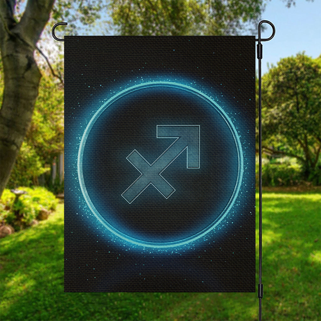 Blue Sagittarius Zodiac Sign Print Garden Flag