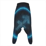 Blue Sagittarius Zodiac Sign Print Hammer Pants