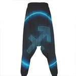 Blue Sagittarius Zodiac Sign Print Hammer Pants