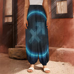 Blue Sagittarius Zodiac Sign Print Harem Pants