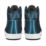 Blue Sagittarius Zodiac Sign Print High Top Leather Sneakers