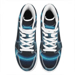 Blue Sagittarius Zodiac Sign Print High Top Leather Sneakers