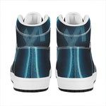 Blue Sagittarius Zodiac Sign Print High Top Leather Sneakers