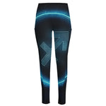 Blue Sagittarius Zodiac Sign Print High-Waisted Pocket Leggings