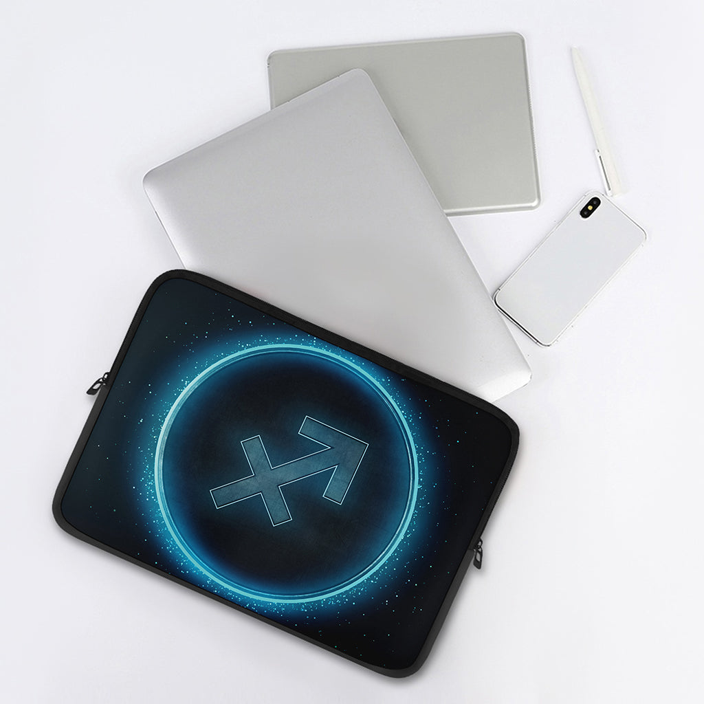 Blue Sagittarius Zodiac Sign Print Laptop Sleeve