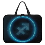 Blue Sagittarius Zodiac Sign Print Laptop Sleeve With Handle