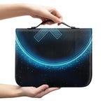 Blue Sagittarius Zodiac Sign Print Leather Bible Cover