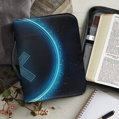 Blue Sagittarius Zodiac Sign Print Leather Bible Cover