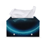Blue Sagittarius Zodiac Sign Print Leather Tissue Box Cover